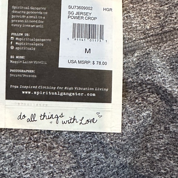 Spiritual Gangster New Warrior + Logo Power Crop Leggings. Lot of 2. Medium - Picture 4 of 6